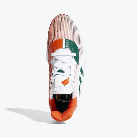 NWT Adidas USF Miami Hurricanes Basketball Pro Bounce 2019 Low Tops Size 12 Mens - Picture 16 of 16
